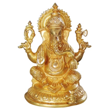 Brass Showpiece Ganesh Ji God Idol Statue (BSMAS1025 G)