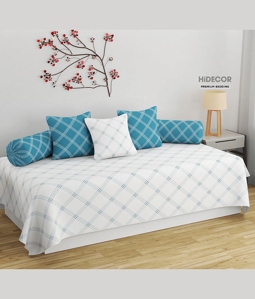 HIDECOR Cotton Geometric Diwan Set 6 Pcs -