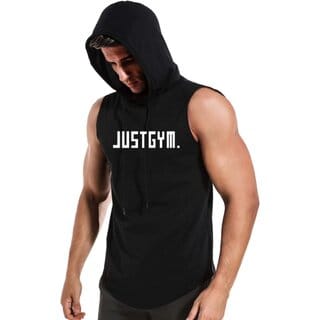 HIT SQUARE Polyster Gym/Sports Hood Cotton Blend Tshirt For Men (Just Gym)