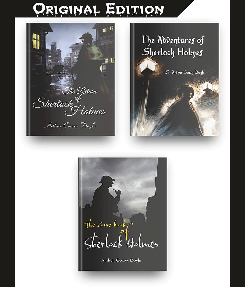 Sherlock Holmes Books Set Of 3 By Sir Arthur Conan Doyle, Original Edition, The Adventures Of Sherlock Holmes Book, The Case Book Of Sherlock Holmes, The Return Of Sherlock Holmes