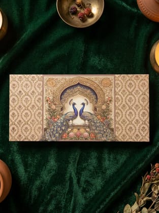The Amber Peacock Envelope – Premium Designer Money Envelope for Wedding & Luxury Gifting