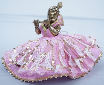 Pink Sequin Embellished Net Laddu Gopal Dress Set