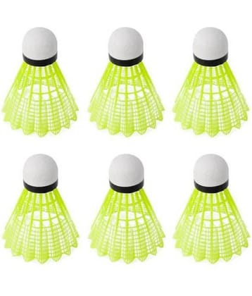 Emm Emm 6 Pc Junior Nylon Yellow Training Shuttlecock 6