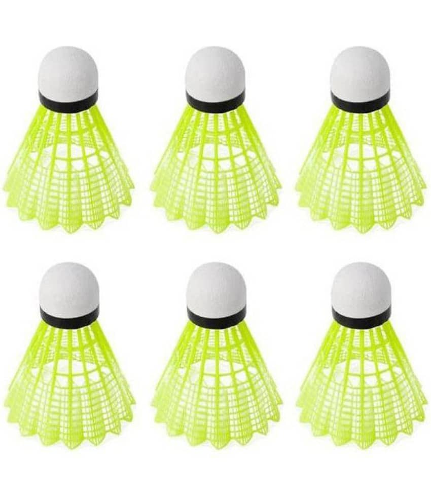 Emm Emm 6 Pc Junior Nylon Yellow Training Shuttlecock 6