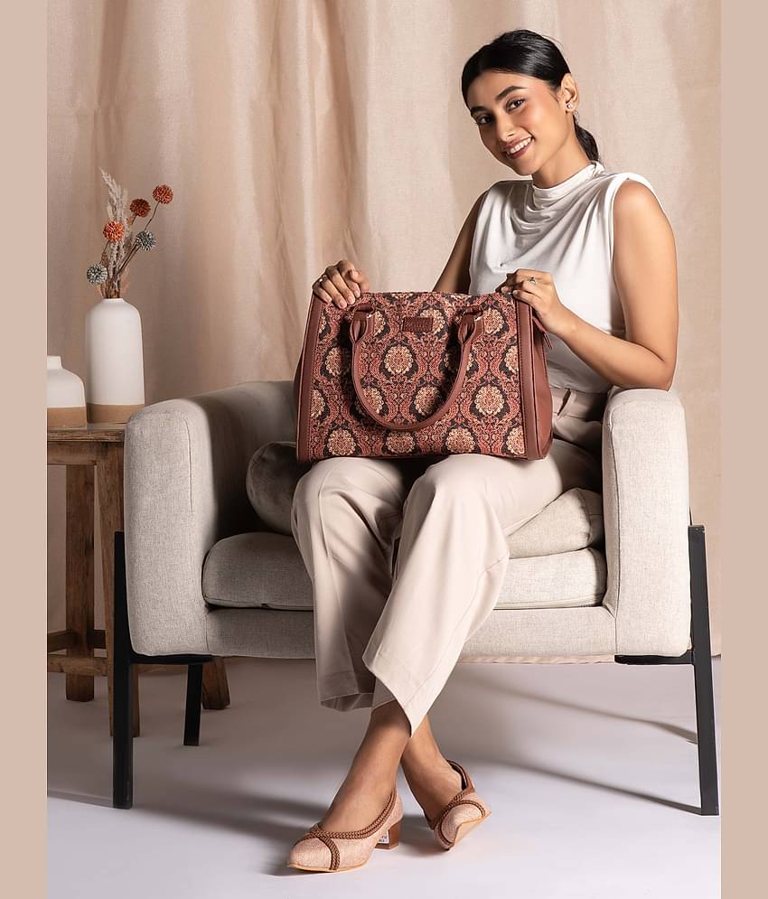 Zouk Satchel Bag Jute Set of 1 ( Brown )