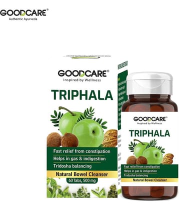 Goodcare Triphala Tablets, Ayurvedic Relief for Constipation, Supports Digestion, Gut Cleanse, Liver and Bowel Health Support 60 No.s