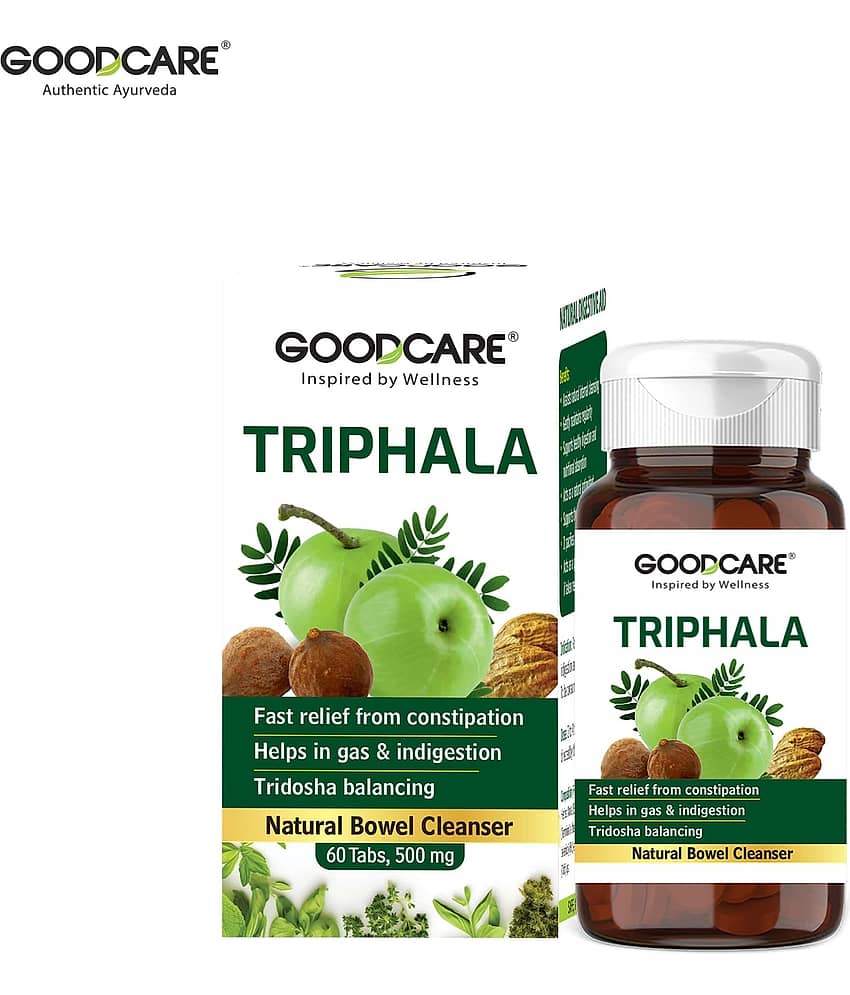 Goodcare Triphala Tablets, Ayurvedic Relief for Constipation, Supports Digestion, Gut Cleanse, Liver and Bowel Health Support 60 No.s
