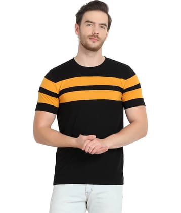 Glito Pack of 1 Cotton Blend Regular Fit Men's T-Shirt ( Black )