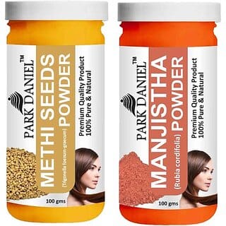 PARK DANIEL Pure & Natural Methi Powder & Manjistha Leaf Powder Combo Pack of 2 Bottles of 100 gm (200 gm ) (200 ml)
