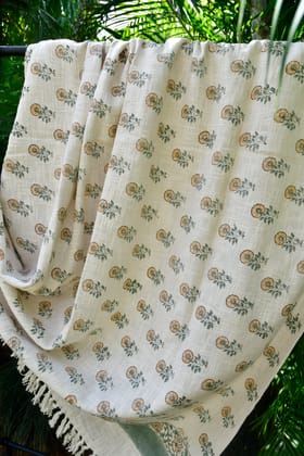 Flower of hope  handcrafted / handblocked Throw