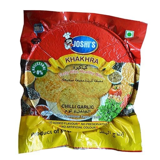 Joshi's Chilli Garlic Khakhra (200g) | Traditional Crispy Snack | Ready-to-Eat