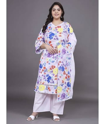 Tissu Cotton Printed Kurti With Palazzo Women's Stitched Salwar Suit - Multicolor ( Pack of 1 )
