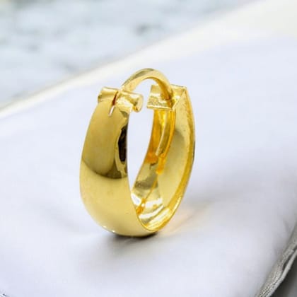Ethnic Indian hinged hoop Men Women  EARRINGS 18k Solid Yellow Gold-Single