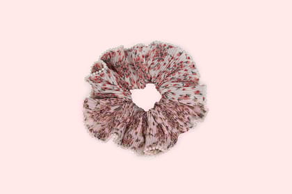 Scrunchies-003 white Floral
