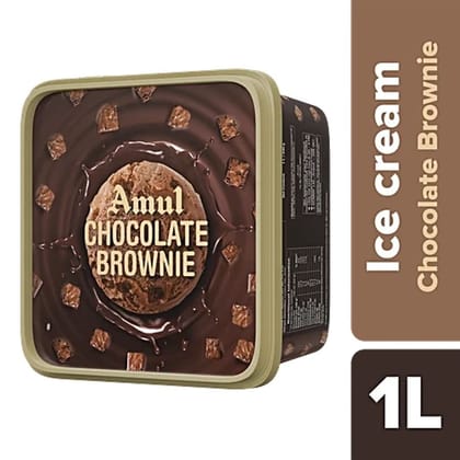 Amul Ice Cream - Chocolate Brownie, 1 L Tub - 1000 mL - 1000 mL - One Tub