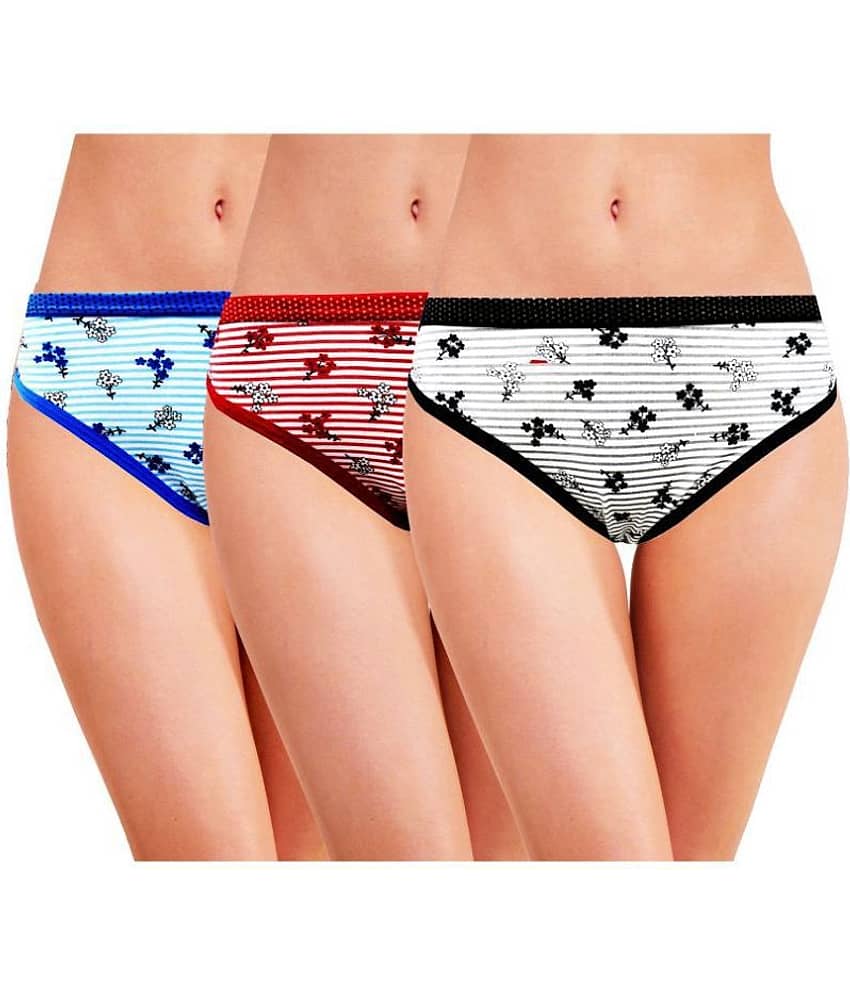 RC. ROYAL CLASS Pack of 3 Cotton Women's Hipsters ( Multi Color )