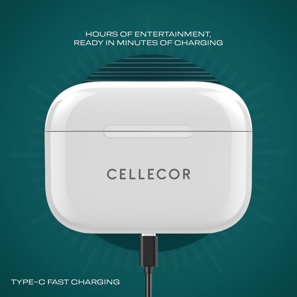 CELLECOR Bropods CB22 Waterproof Earbuds with 45 Hours Playtime| 5.1v Bluetooth | Auto Pairing | 13mm Driver | Voice Assistant | ENC (Green )