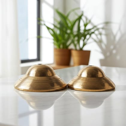 Brass Manjira With Brass Finish (ZMAS416 A)