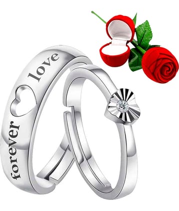 Silver Shine- Silver Couple Ring (Pack of 1)