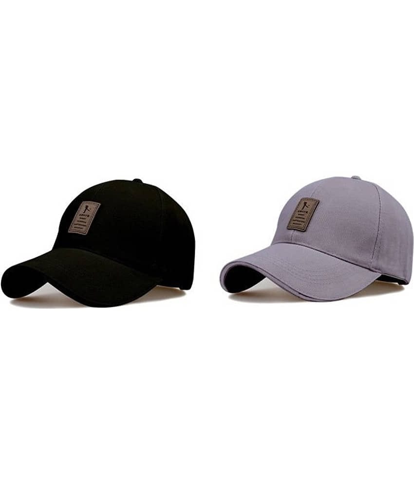 Babji Pack of 2 cotton Men's Cap ( Black )