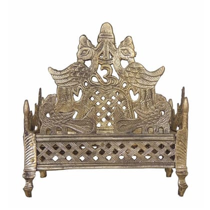 Premium Quality Brass Singhasan for God Idol | Puja & Temple Use, Height : 6.2 Inch (ZMAS110 D)