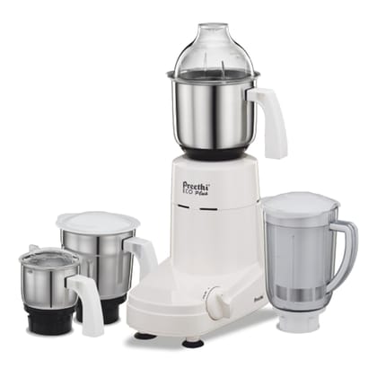Preethi Eco Plus Mixer Grinder for Kitchen|750 Watt Mixie, 4 jars|Super Extractor juicer Jar| 2 Year Product Warranty| White (MG 157) Preethi Eco Plus Mixer Grinder for Kitchen|750 Watt Mixie, 4 jars|Super Extractor juicer Jar| 2 Year Product Warranty| W