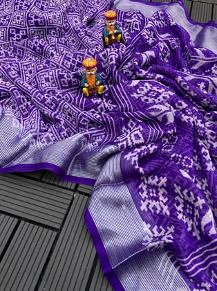 soft chiffon saree with beautiful bandhini print and zari border.