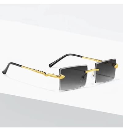 Classic Metal Unisex UV400 Protection Sunglasses (Black)