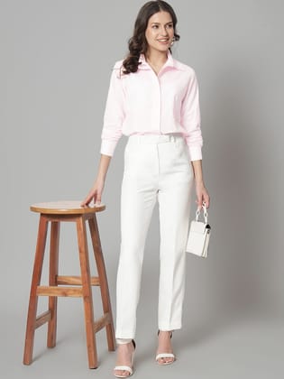Collared Cotton Shirt- Pink-2XL