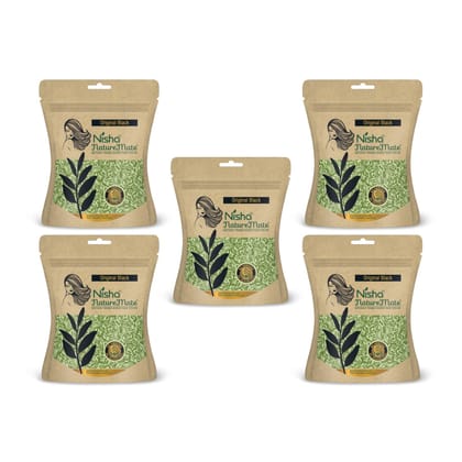 Nisha Nature Mate Henna Based Hair Colour Original Black 45gm Pack of 5, No Ammonia, No Resorcinol, 100% Grey Coverage