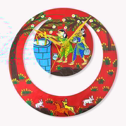 Cheriyal Painting on Moon Clock DIY Kit by Penkraft