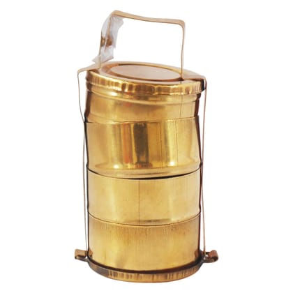 Brass Lunch Box Decorative Miniature | Vintage Brass Toy, Height : 3.5 Inch (ZMAS370 E)