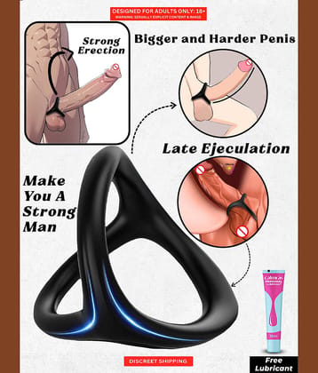 3in1 Time Delay Strong Grip Cock Ring- Long Lasting Pleasure Budget Friendly Time Delay Cock Ring For Men with Kaamraj Lube Free