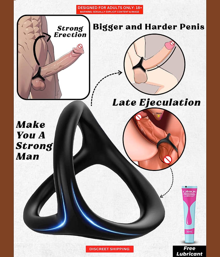 3in1 Time Delay Strong Grip Cock Ring- Long Lasting Pleasure Budget Friendly Time Delay Cock Ring For Men with Kaamraj Lube Free