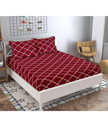 Home Solution Polyester Double Bedsheet ( Multicolor )