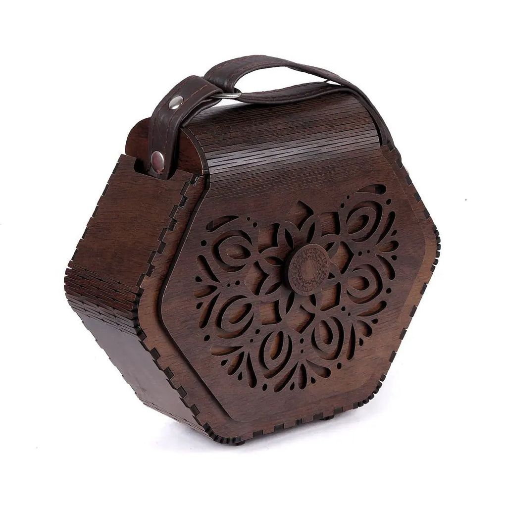 Bohemian Hexagonal Wooden Sling Bag /Cross body Bag