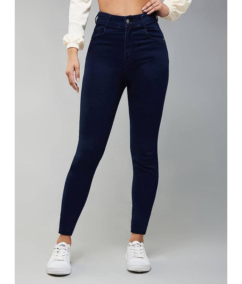 Dolce Crudo - Navy Blue Denim Skinny Fit Women's Jeans ( Pack of 1 )