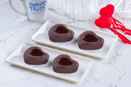 Heart Shaped Choco Lava Cake Hamper - Box Of 4