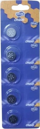 NOVEL CR1220 3V Lithium Coin Cell Battery Pack of 5 | Button Batteries for Watches, Calculators, Key Fobs, Medical Devices and Electronic Accessories