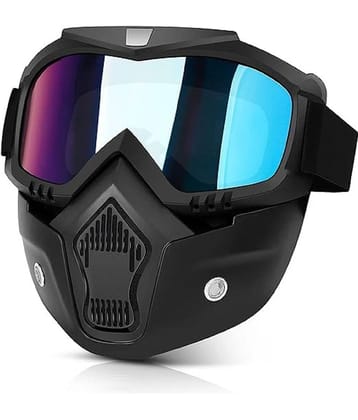 Open Face Goggle Mask for Unisex and Shoe Protector for Bike Gear Combo Pack of 1x Goggle & 1x Gear Cover