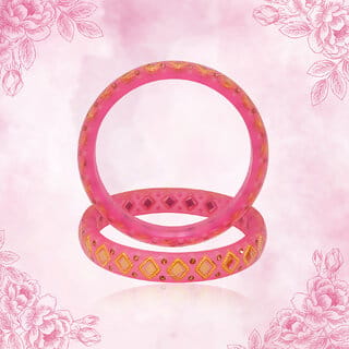 LUV FASHION Pink plastic Designer Bangles LUV FASHION Pink plastic Designer Bangles