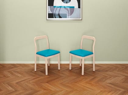 Dune Synthetic Leather Dining Chair -Blue (Set of 2)