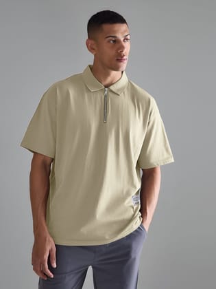 Updated Basics Beige Polo T-Shirt-S / Beige