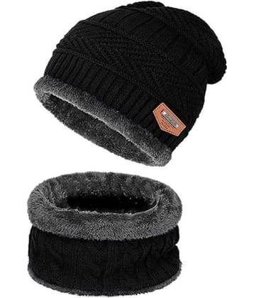 Leavess - Black Cotton Blend Men's Cap ( Pack of 1 )