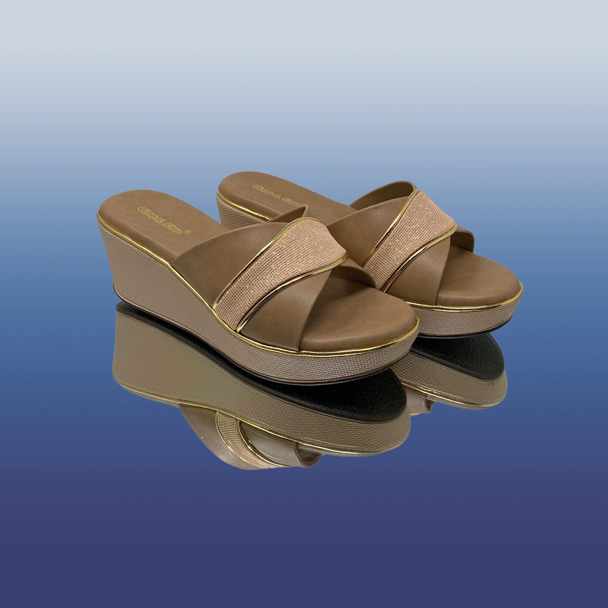 StyleNexus Wedge Sandals-Beige / 36