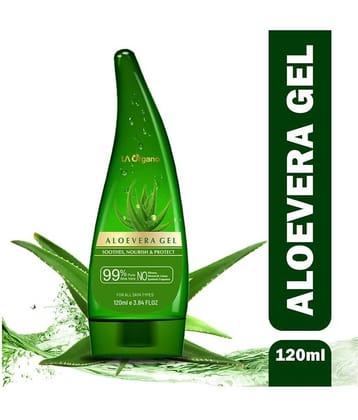LA Organo Multipurpose Aloe Vera Gel For Face Glow, Skin Mositurizer and Hair Growth (Paraben & Sulphate Free), 120 ml