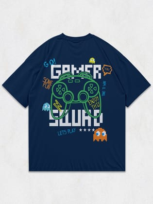 Gamer Squad Oversized T-Shirt-Navy Blue / S