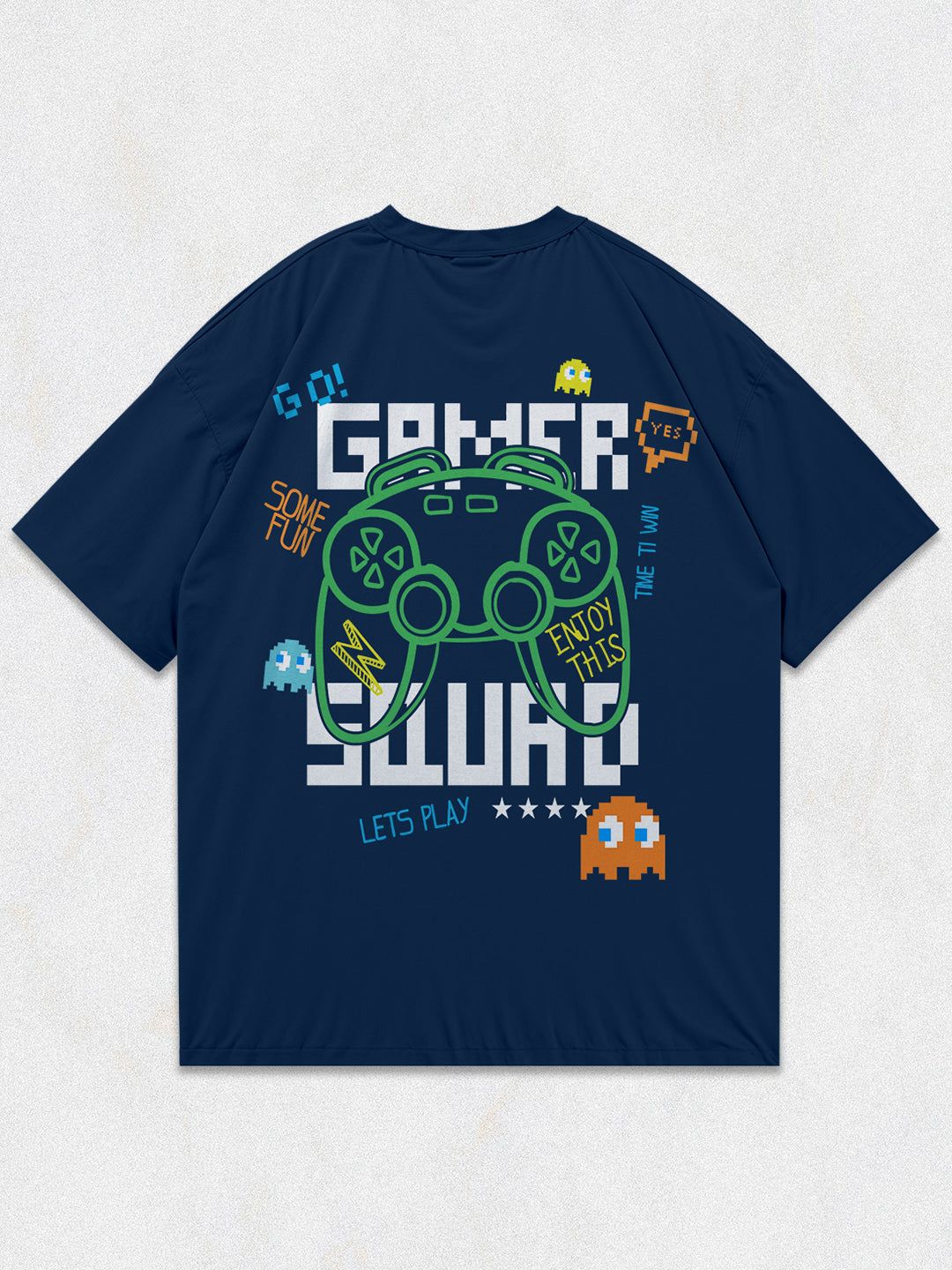 Gamer Squad Oversized T-Shirt-Navy Blue / S