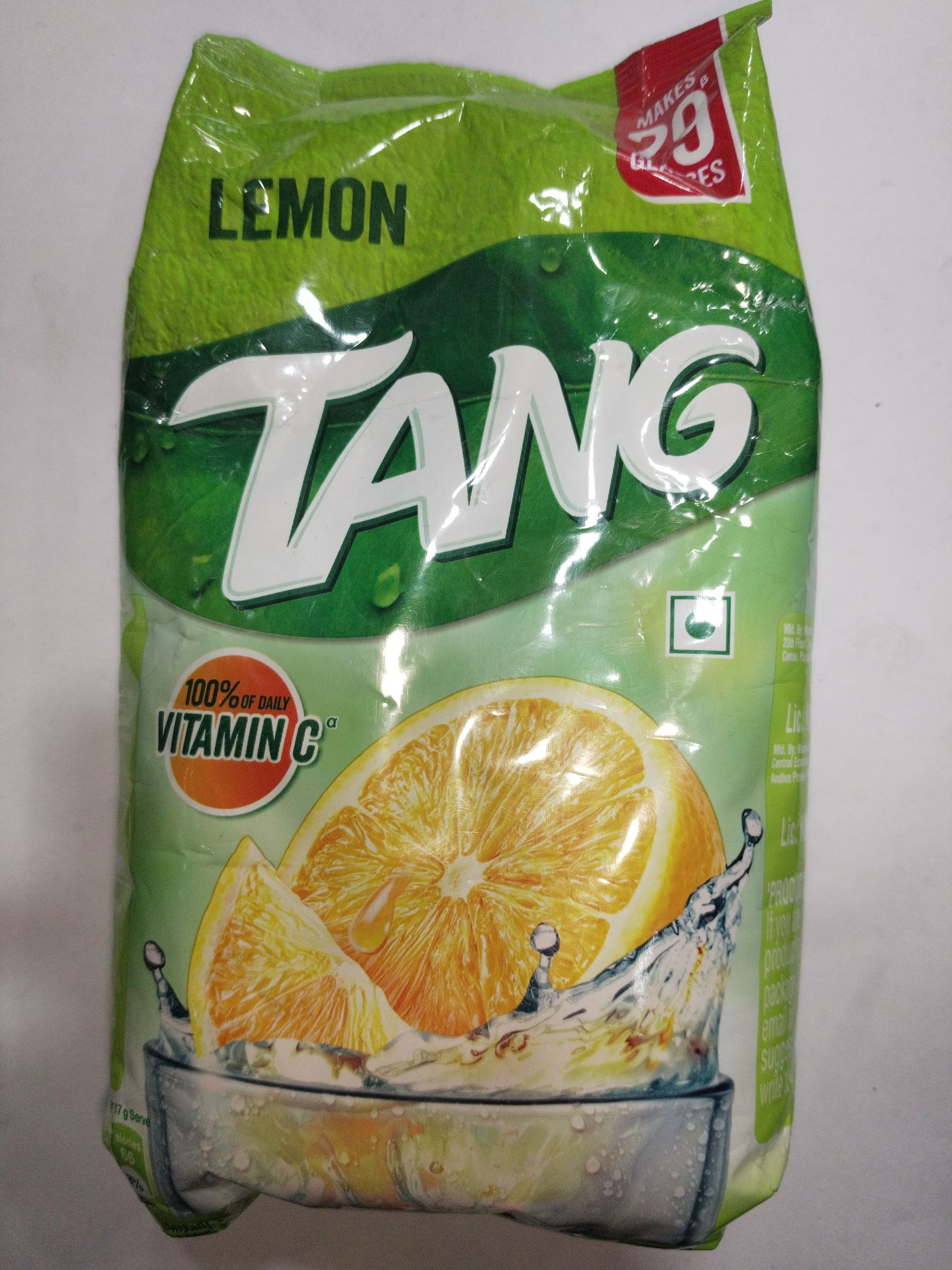 Tang Lemon 100% of daily Vitamin c makes 29 glasses 