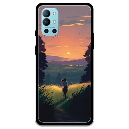 Girl & The Mountains - Glossy Metal Silicone Case For OnePlus Models-OnePlus 9R